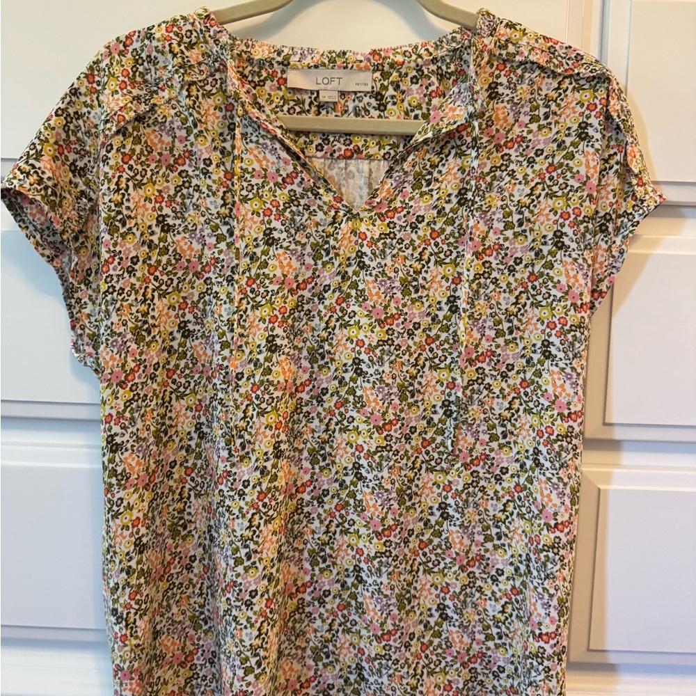 LOFT Multicolor Floral Blouse